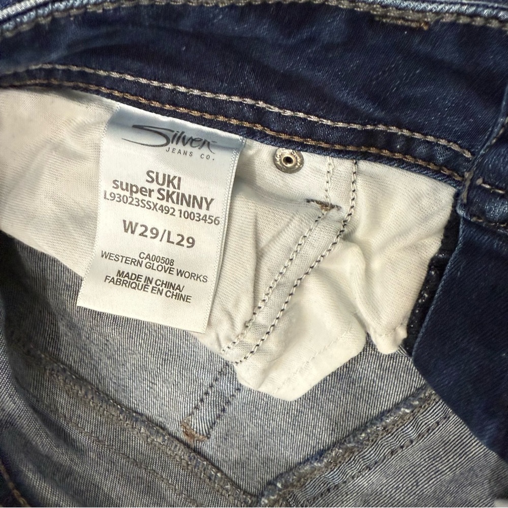 Silver Jeans Women's Suki super Skinny Dark Blue Jeans Size 29 - Picture 4 of 10